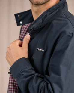 Homme Mise Au Green Blouson en coton bleu marine