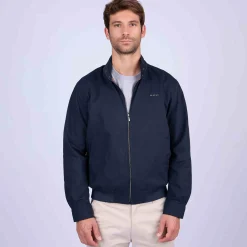 Homme Mise Au Green Blouson en coton bleu marine