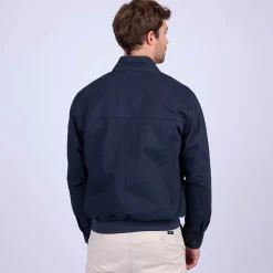 Homme Mise Au Green Blouson en coton bleu marine