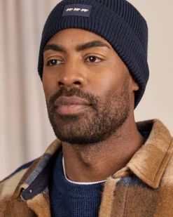 Homme Mise Au Green Bonnet en tricot bleu marine