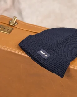 Homme Mise Au Green Bonnet en tricot bleu marine