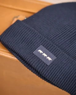 Homme Mise Au Green Bonnet en tricot bleu marine