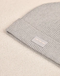 Homme Mise Au Green Bonnet en tricot gris clair