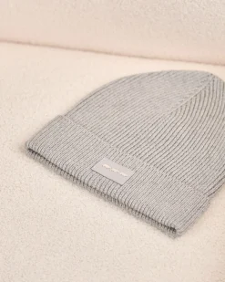 Homme Mise Au Green Bonnet en tricot gris clair