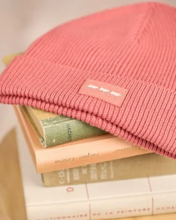 Homme Mise Au Green Bonnet en tricot rose clair