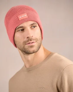 Homme Mise Au Green Bonnet en tricot rose clair