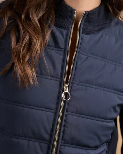 Femme Mise Au Green Cardigan bi-matière bleu marine