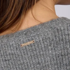 Femme Mise Au Green Cardigan détail lurex gris moyen