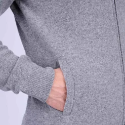 Homme Mise Au Green Cardigan zippé col montant gris moyen