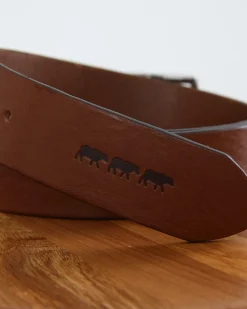 Homme Mise Au Green Ceinture à boucle unie en cuir