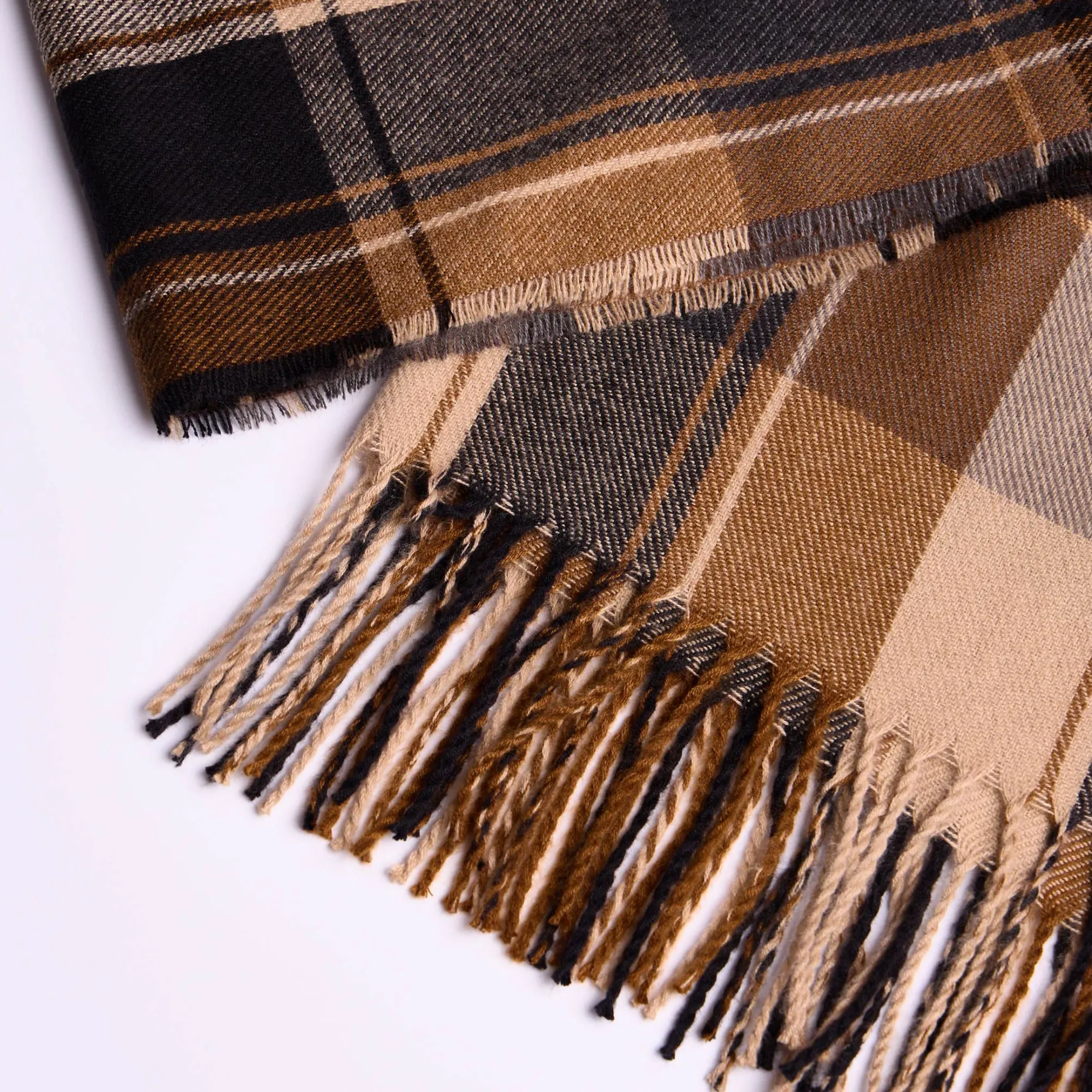 Homme Mise Au Green Écharpe à carreaux carreaux brun