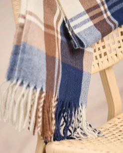 Homme Mise Au Green Écharpe à carreaux carreaux marine