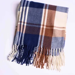 Homme Mise Au Green Écharpe à carreaux carreaux marine