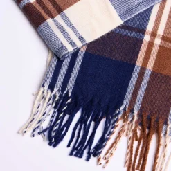 Homme Mise Au Green Écharpe à carreaux carreaux marine