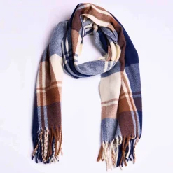 Homme Mise Au Green Écharpe à carreaux carreaux marine