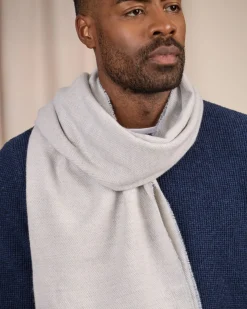 Homme Mise Au Green Écharpe à motif chevron gris moyen