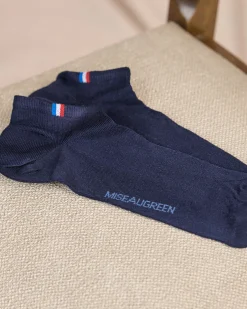 Homme Mise Au Green Chaussettes courtes invisibles unies bleu marine