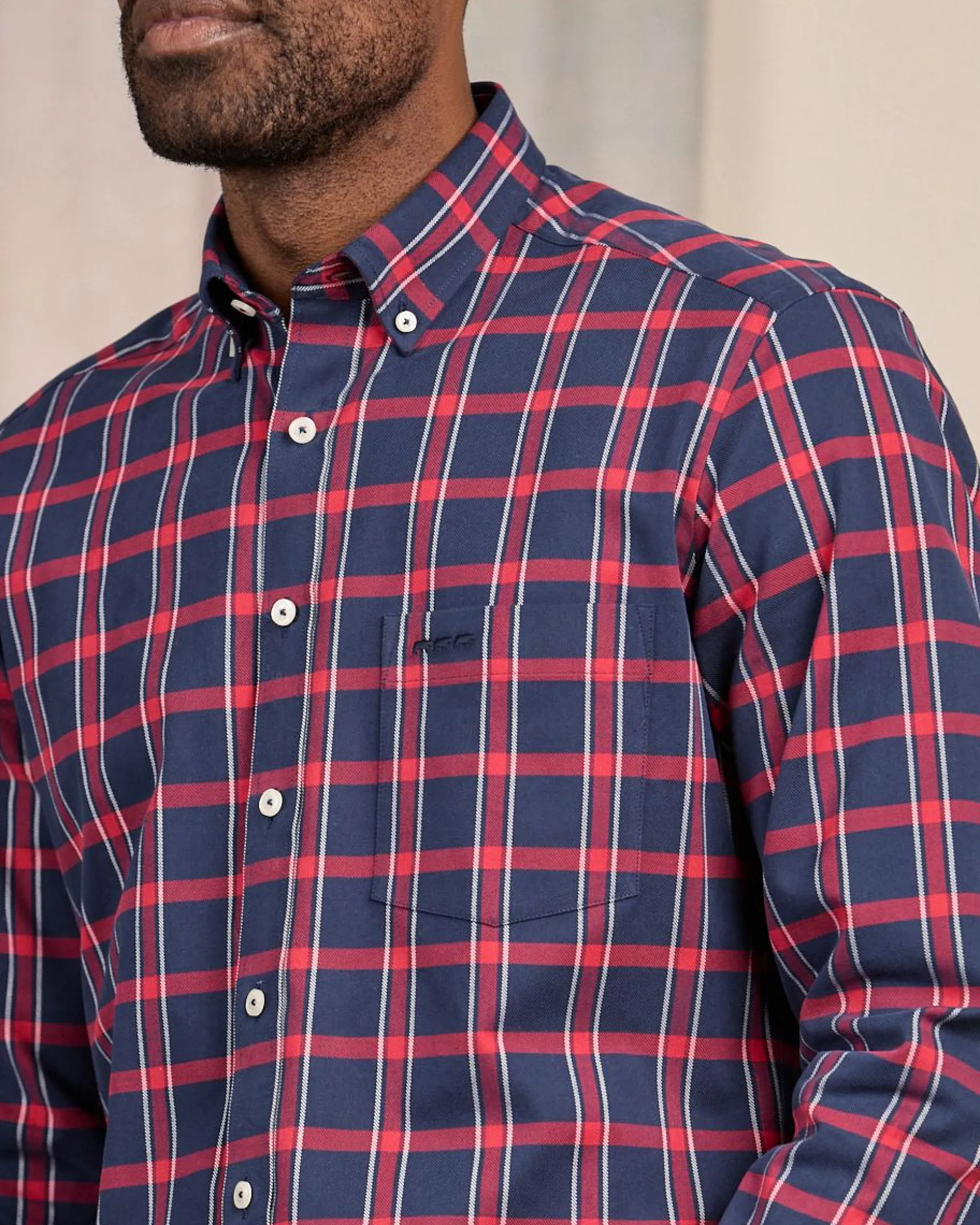 Homme Mise Au Green Chemise à carreaux bleu marine