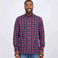 Homme Mise Au Green Chemise à carreaux bleu marine