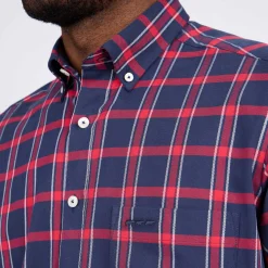 Homme Mise Au Green Chemise à carreaux bleu marine