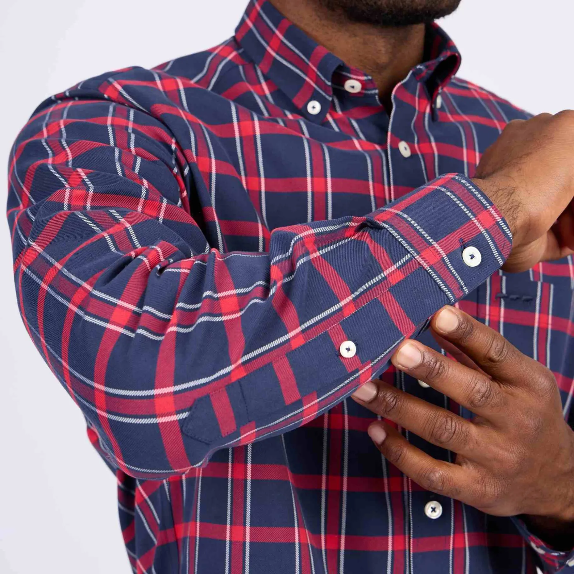 Homme Mise Au Green Chemise à carreaux bleu marine