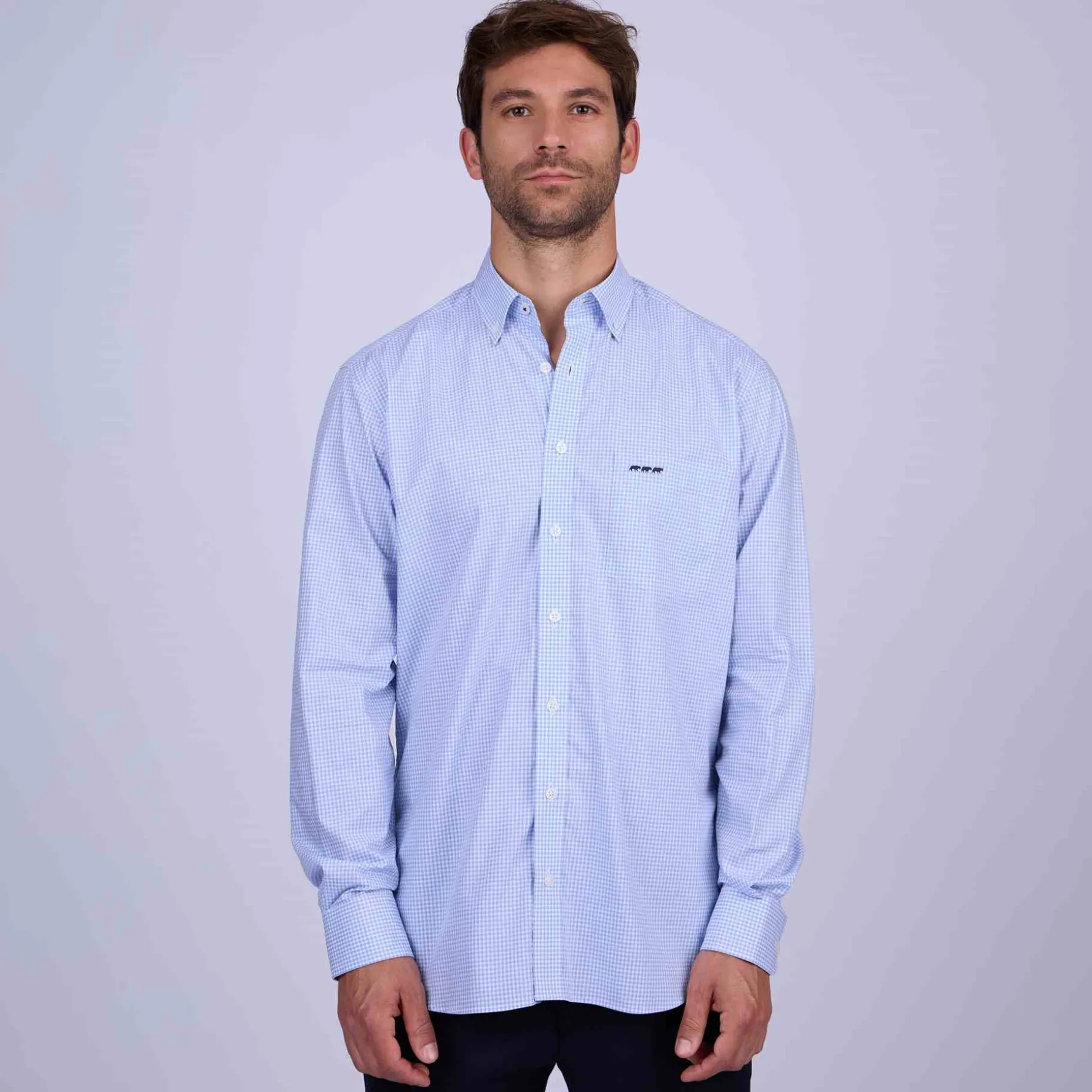 Homme Mise Au Green Chemise à carreaux vichy vichy ciel