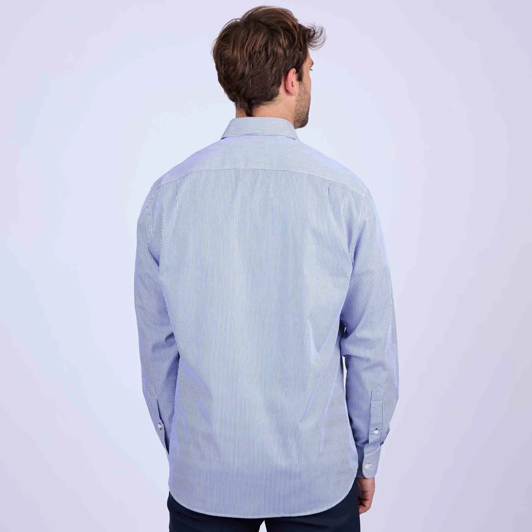 Homme Mise Au Green Chemise à fines rayures rayures bleu