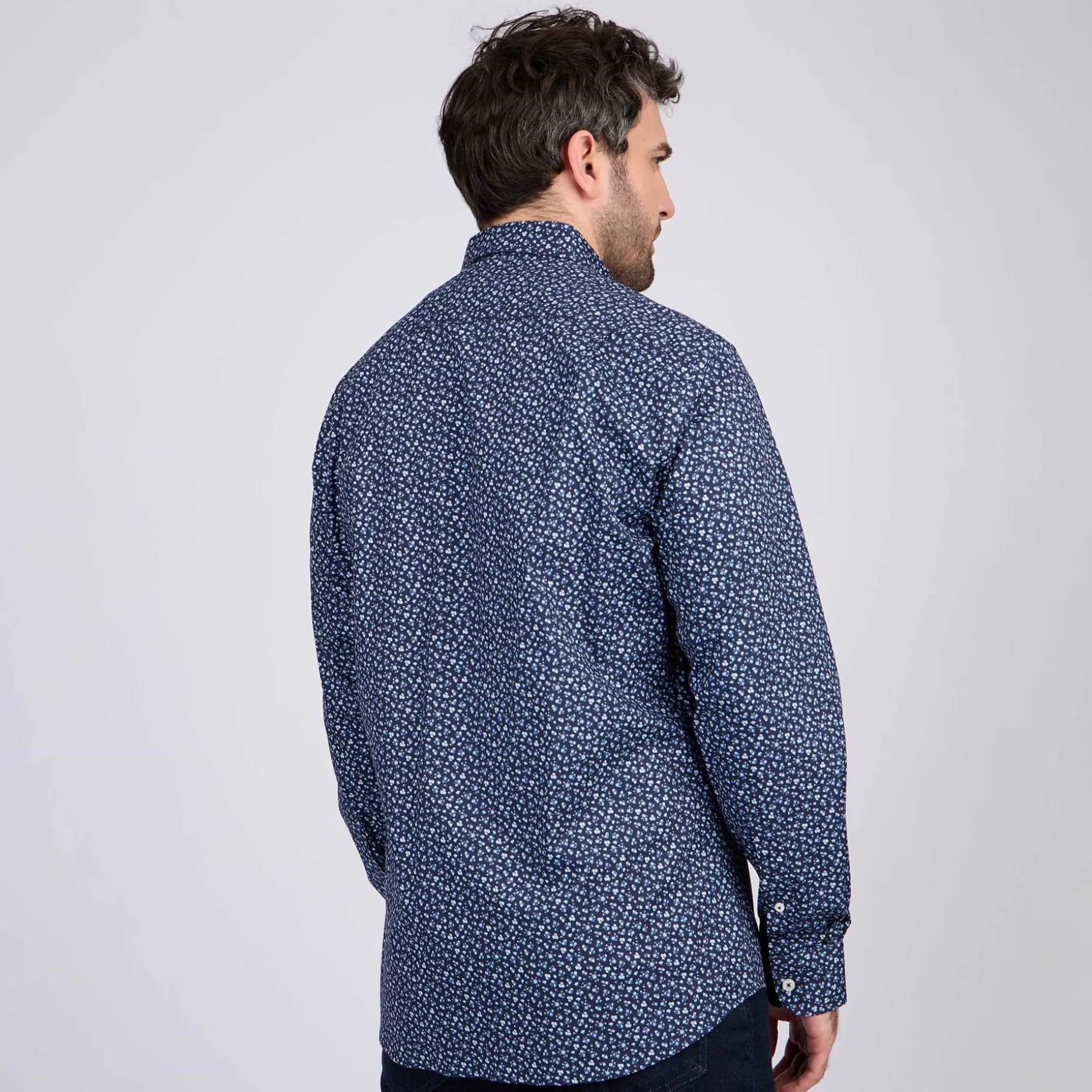 Homme Mise Au Green Chemise à imprimé floral bleu marine