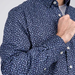 Homme Mise Au Green Chemise à imprimé floral bleu marine