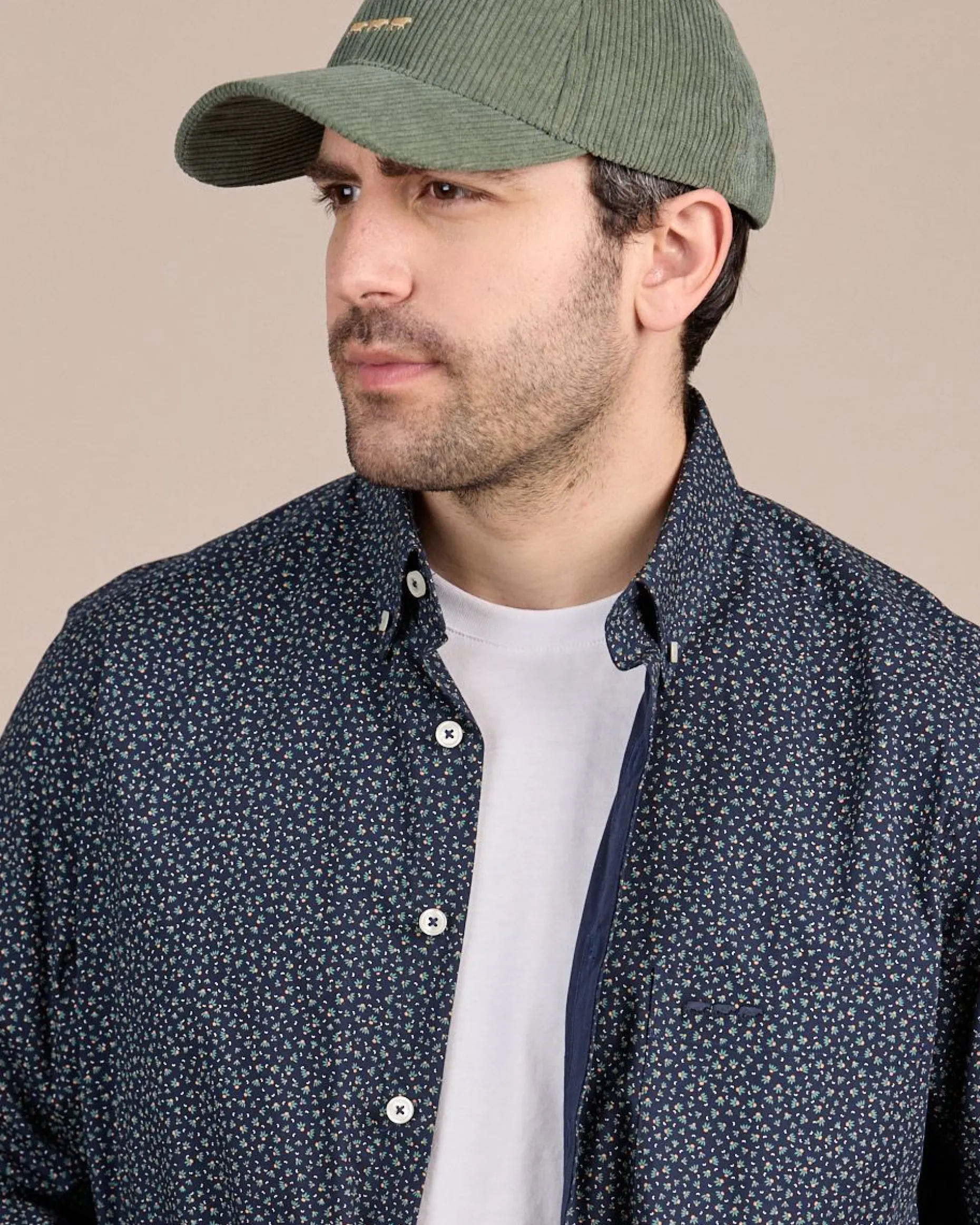 Homme Mise Au Green Chemise Cactus bleu marine