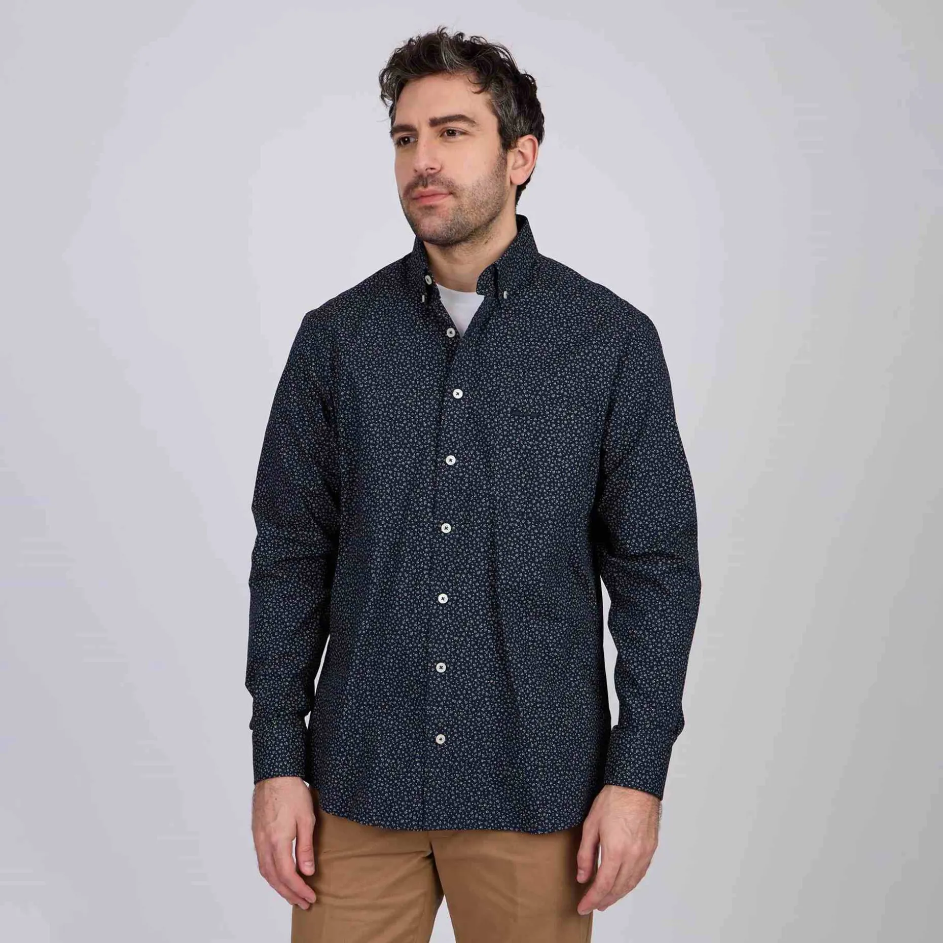 Homme Mise Au Green Chemise Cactus bleu marine