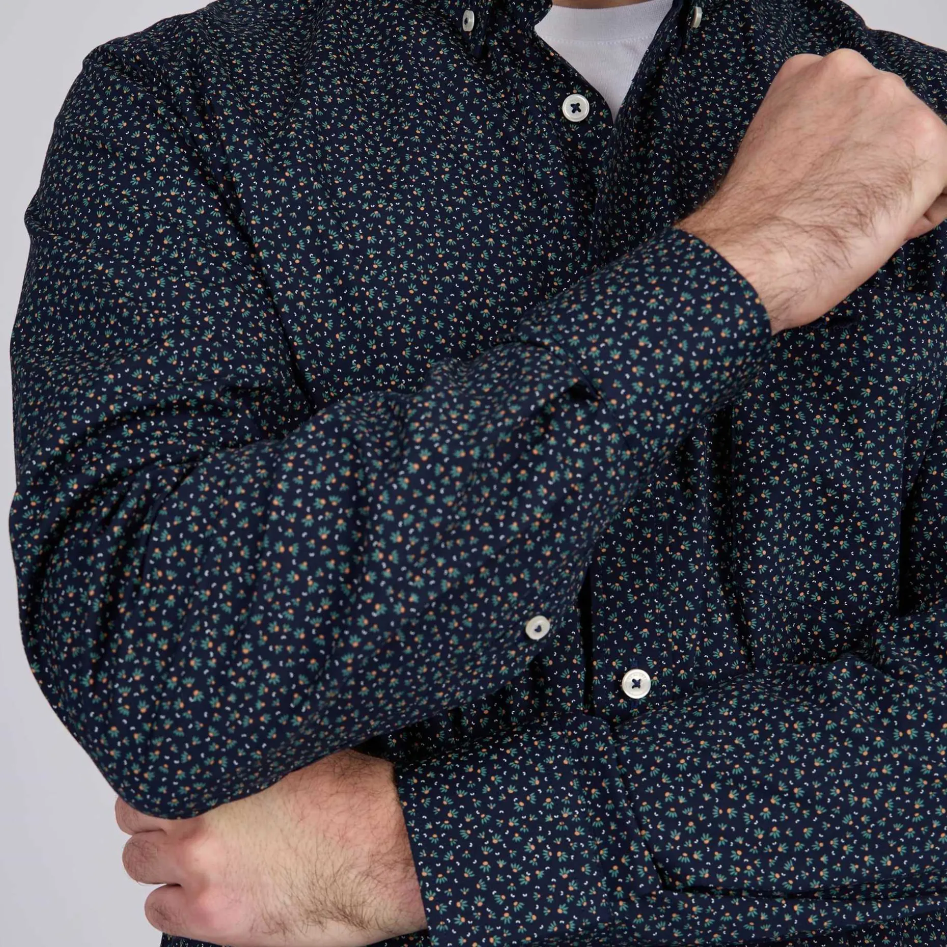 Homme Mise Au Green Chemise Cactus bleu marine