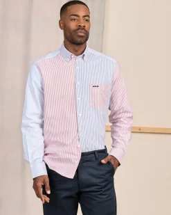 Homme Mise Au Green Chemise en patchwork de rayures