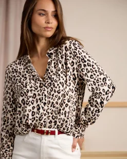 Femme Mise Au Green Chemise imprimé léopard