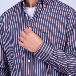 Homme Mise Au Green Chemise manches longues bleu marine