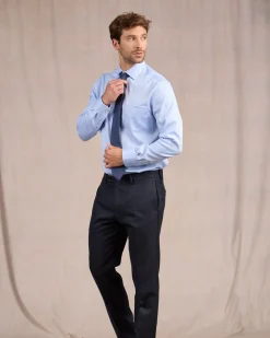 Homme Mise Au Green Chemise unie bleu ciel