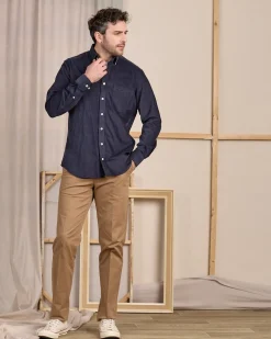 Homme Mise Au Green Chemise velours bleu marine