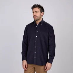 Homme Mise Au Green Chemise velours bleu marine