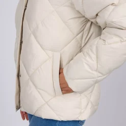 Femme Mise Au Green Doudoune courte ecru chiné