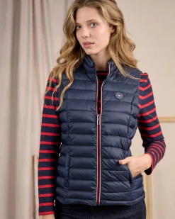 Femme Mise Au Green Doudoune détails tricolores bleu marine