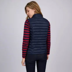 Femme Mise Au Green Doudoune détails tricolores bleu marine