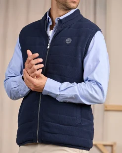 Homme Mise Au Green Doudoune en maille bleu marine