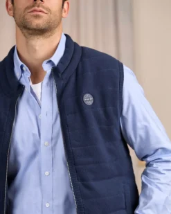 Homme Mise Au Green Doudoune en maille bleu marine