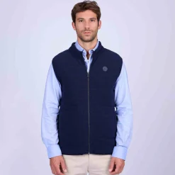 Homme Mise Au Green Doudoune en maille bleu marine