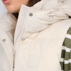 Femme Mise Au Green Doudoune sans manches à capuche ecru chiné