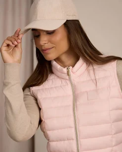 Femme Mise Au Green Doudoune sans manches rose pâle