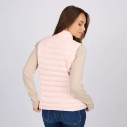 Femme Mise Au Green Doudoune sans manches rose pâle