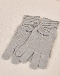 Femme Mise Au Green Gants en tricot gris moyen