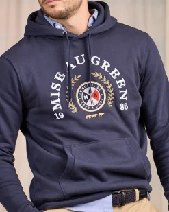 Homme Mise Au Green Hoodie blason bleu marine
