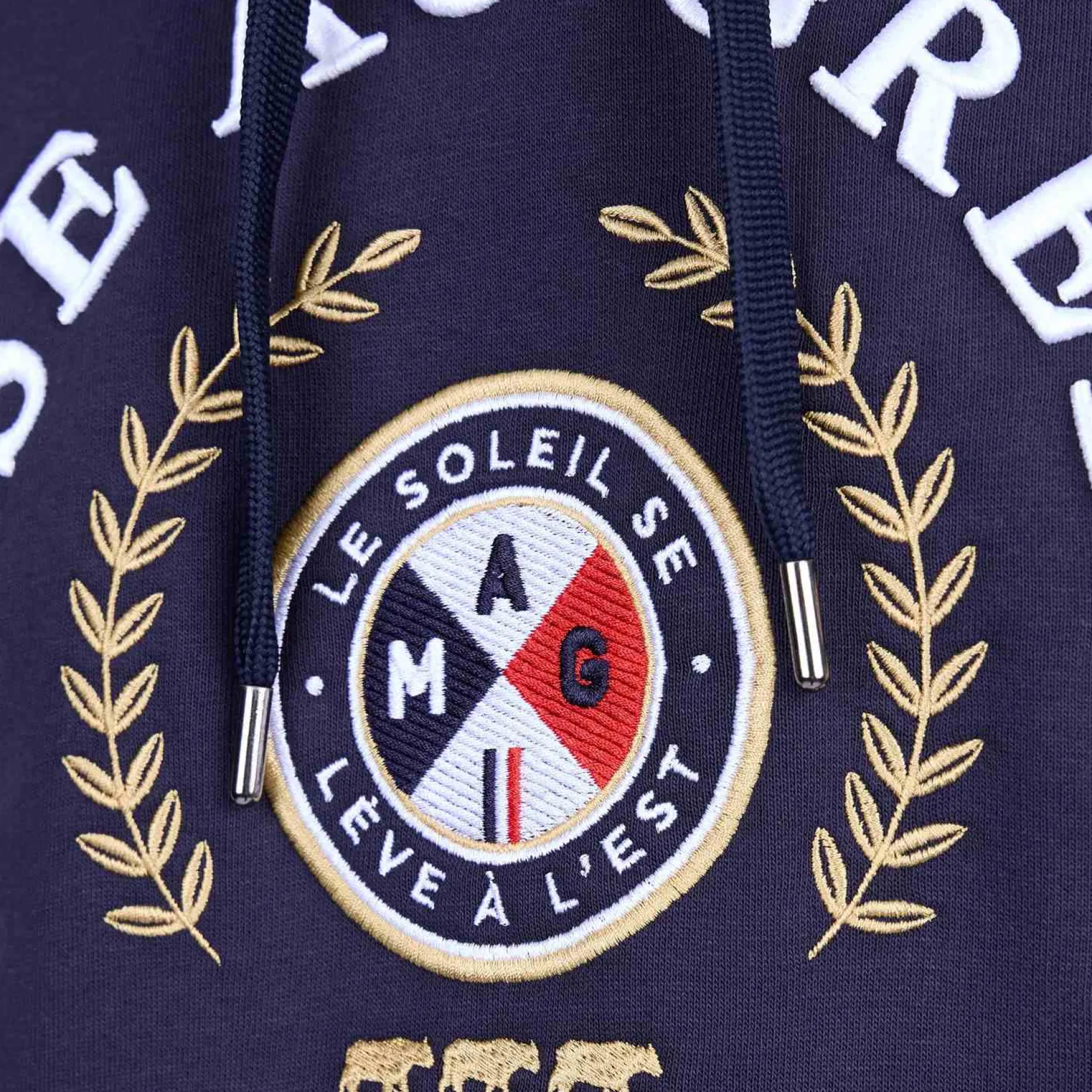 Homme Mise Au Green Hoodie blason bleu marine